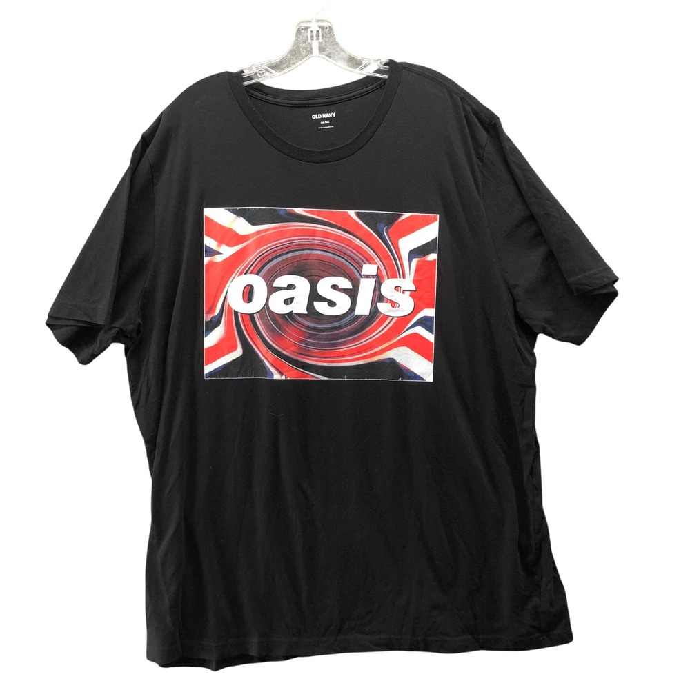 Old Navy Oasis Band Graphic T-Shirt Mens XXL‎ Tall Black Red Short Sleeve Crew